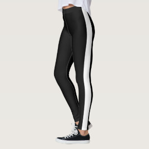 Schwarze Leggings mit weißem Streifen wählen Ihre 