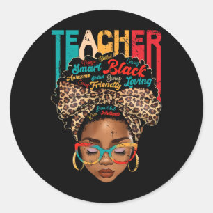 Schwarze Lehrerfrau Afro Smart Afroamerikanerin Lo Runder Aufkleber