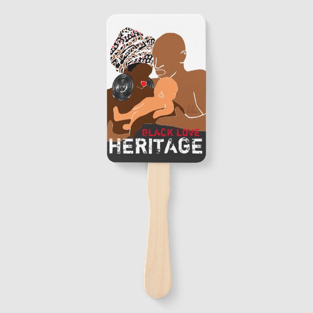 Schwarze Liebe AFRIKANISCHES Erbe Fächer (Vorderseite)