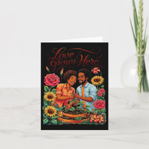 Schwarze Liebe Afroamerikanisches Paar Sketch Vale Karte