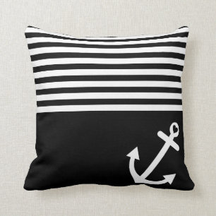 Schwarze Liebe Anker Schifffahrt Kissen