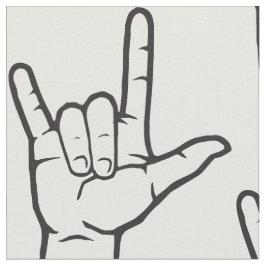 Schwarze Liebe ASL I Sie gemustertes Gewebe Stoff