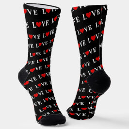 Schwarze LIEBE Herzstück Elegante Trendy Black and Socken