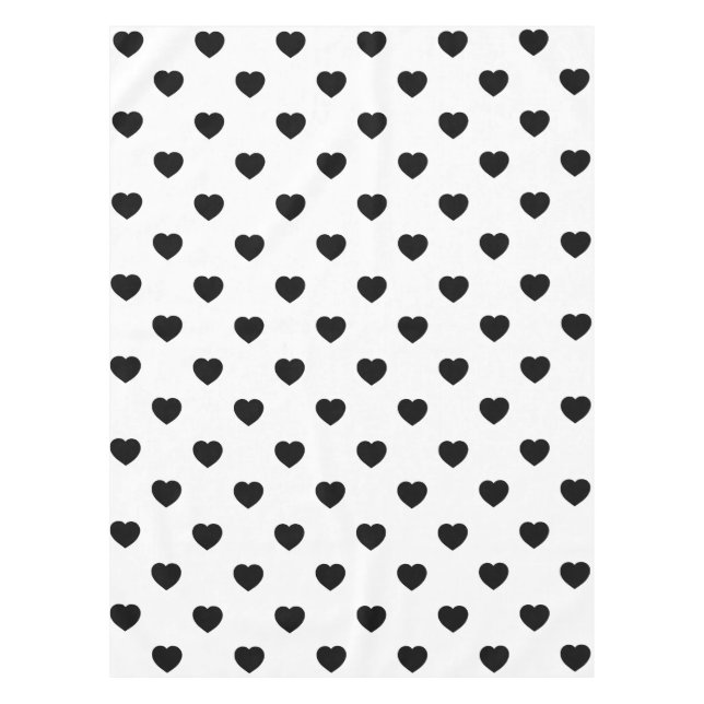 Schwarze Liebe hört weißen Hintergrund Tischdecke (Vorderseite)