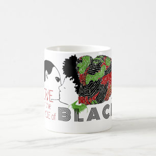SCHWARZE LIEBE IN GRÜNEN UND ROT KAFFEETASSE