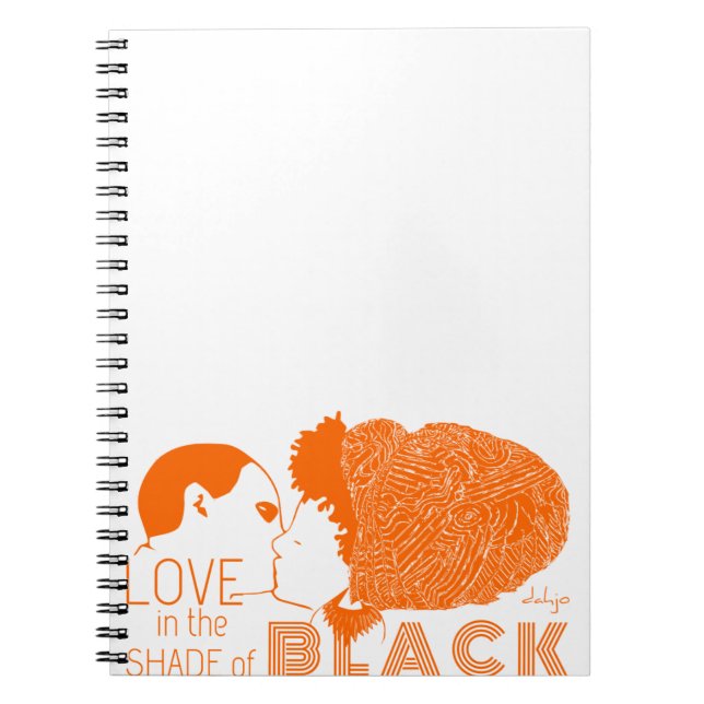 SCHWARZE LIEBE IN ORANGE NOTIZBLOCK (Vorderseite)