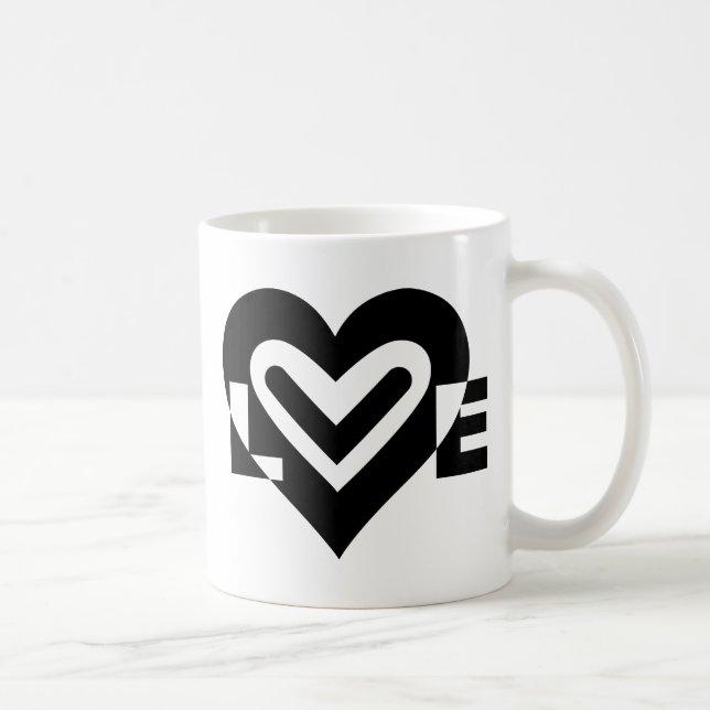 Schwarze Liebe Kaffeetasse (Rechts)