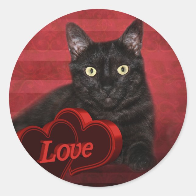 Schwarze Liebe Runder Aufkleber (Vorderseite)