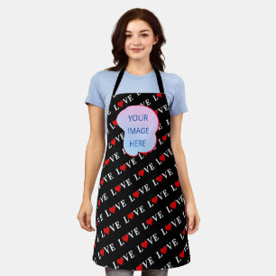 Schwarze LIEBE Trendschwarz und Weiß Schürze
