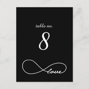 Schwarze Liebe Unendliche Hochzeitskarten für Tisc Postkarte
