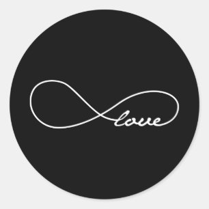 Schwarze Liebe Unendliche Hochzeitsticker Runder Aufkleber