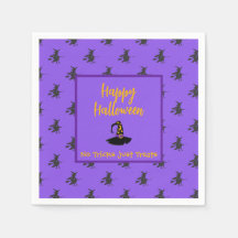 Schwarze lila Halloween-Hexen, Broomstick