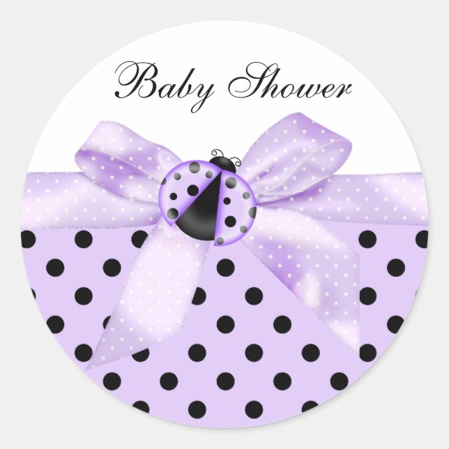 Schwarze Lila Ladybug-Stickers Runder Aufkleber (Vorderseite)