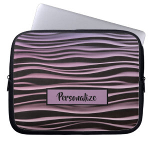 Schwarze Lila moderne technische Waves personalisi Laptopschutzhülle