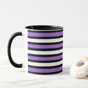Schwarze, Lila und weiße Streifen Tasse
