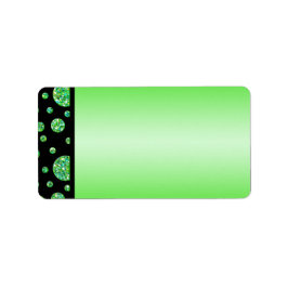 Schwarze, Limone Glittery Dots-Adressenklammer Adressaufkleber