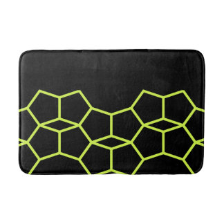 Schwarze Limone grüne gelbe geometrische Badematte