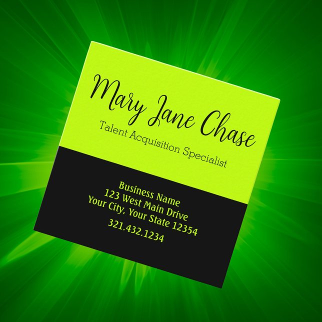 Schwarze Limone, moderne Business Card Quadratische Visitenkarte (Von Creator hochgeladen)