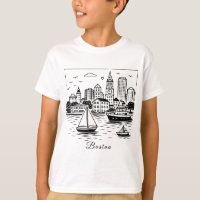 Schwarze Linie Boston Illustration
