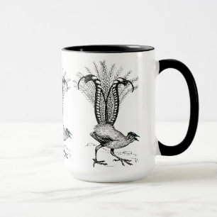 Schwarze Linie zeichnend Lyre Bird Tasse