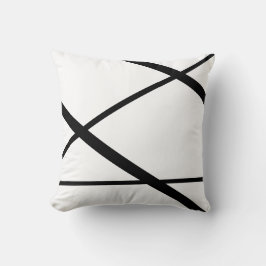 Schwarze Linien Abstrakt Art 2 Modernes Minimalist Kissen