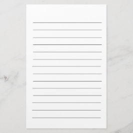 Schwarze Linien Weiß Schlicht Elegant Einfache Sta Briefpapier