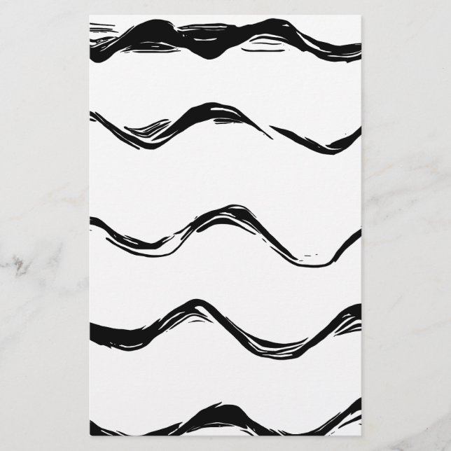 Schwarze Linienmuster Briefpapier (Vorderseite)