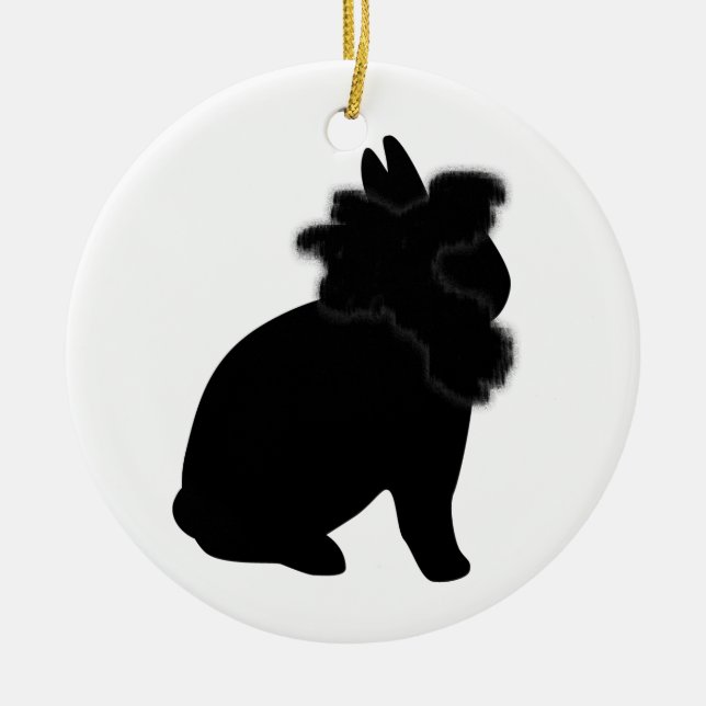 Schwarze Lionhead Verzierung Keramikornament (Vorne)