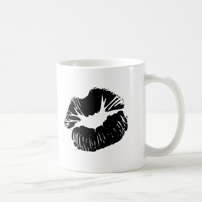 Schwarze Lippen Kaffeetasse (Rechts)