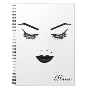 Schwarze Lippen Make-up Gesicht Augenbrauen Lippen Notizblock