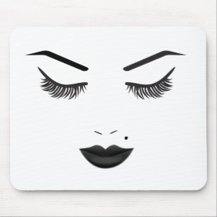 Schwarze Lippen Schminken Gesicht Augenbrauen Lipp Mousepad