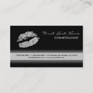 Schwarze Lippenstift-Glitzer-Visitenkarten Visitenkarte