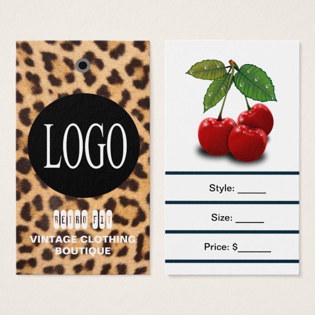 Schwarze Logos mit Barcode-Schmuck-Preisschildern  (Vorne & Hinten)