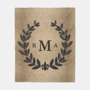 Schwarze Lorbeer-Brown-Webart - personalisiert Fleecedecke