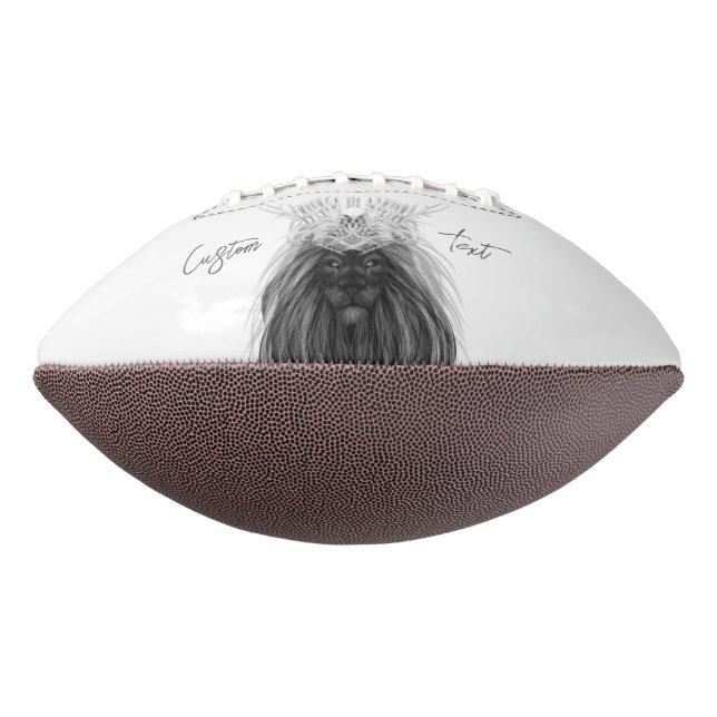 Schwarze Löwe mit Antlerkrone und Monogramm Football (Gedreht 270)