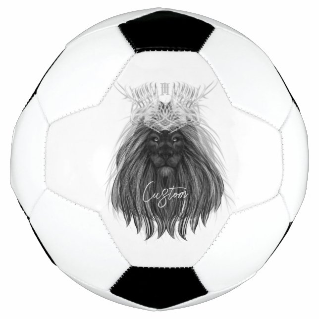 Schwarze Löwe mit Antlerkrone und Monogramm Fußball (Vorderseite)