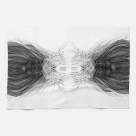 Schwarze Löwe mit Antlerkrone und Monogramm Geschirrtuch