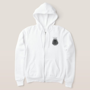 Schwarze Löwe mit Antlerkrone und Monogramm Hoodie