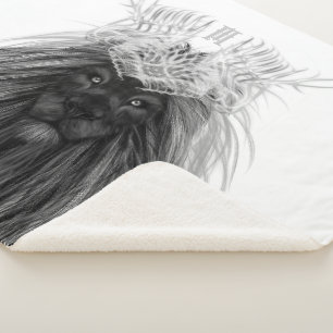Schwarze Löwe mit Antlerkrone und Monogramm Sherpadecke