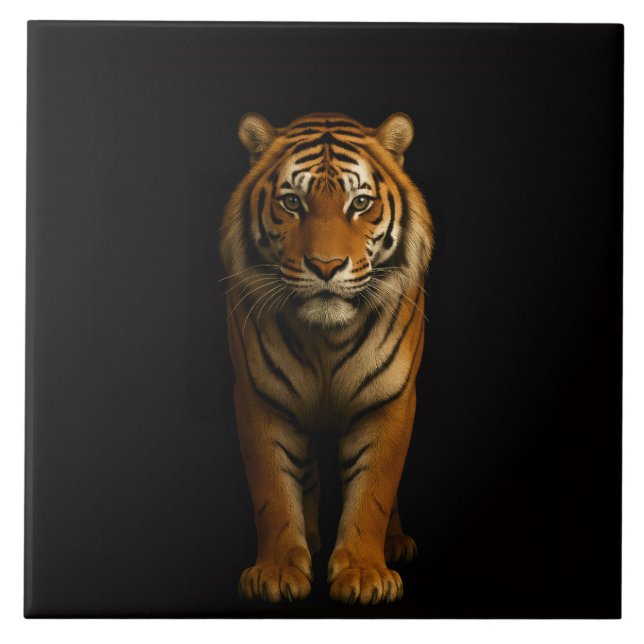 Schwarze Luxe-Fliese mit Noble Tiger Fliese (Vorderseite)