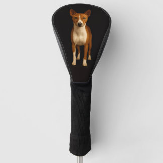 Schwarze Luxus-Golf-Treibercover, elegante Basenji Golf Headcover