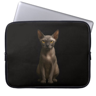Schwarze Luxus-Laptop-Hülle Sphynx-Katze, 4 Luxe Laptopschutzhülle