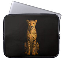 Schwarze Luxus-Laptoptasche mit elegantem Gepard