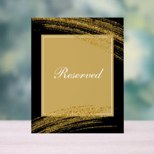 Schwarze Luxus-Reservierung Gold Acrylschild