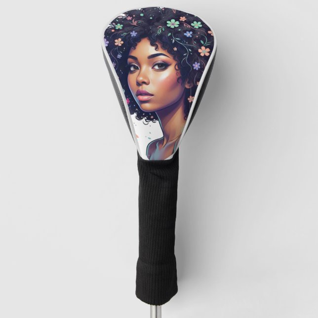 Schwarze Mädchen Golf Headcover (Vorderseite)