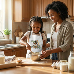 Schwarze Mädchen kochen Zukunft-Köchin Personalisi Kinderschürze