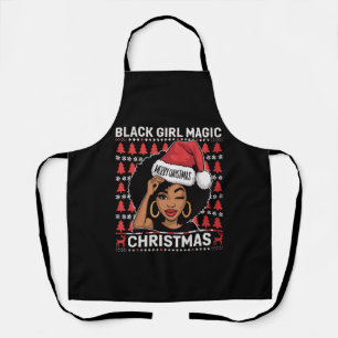 Schwarze Mädchen Magie Frohe Weihnachten Afroameri Schürze