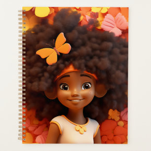 Schwarze Mädchen Magie melanin Prinzessin braune H Planer