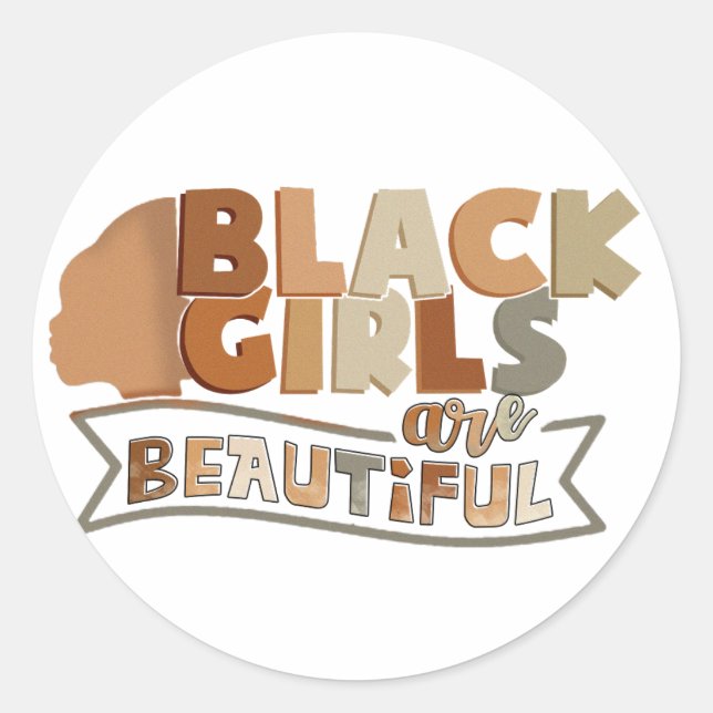 Schwarze Mädchen sind schöne Afro-Frauen Runder Aufkleber (Vorderseite)