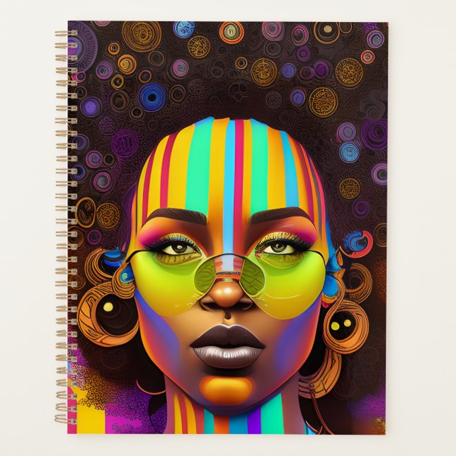Schwarze Mädchenmagie, Melanin-Frau, pastellfarben Planer (Vorderseite)